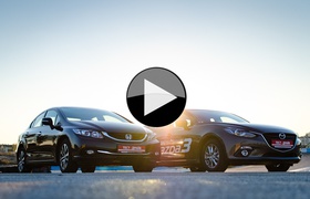 Mazda3 против Honda Civic — сравнительный тест-драйв (видео)