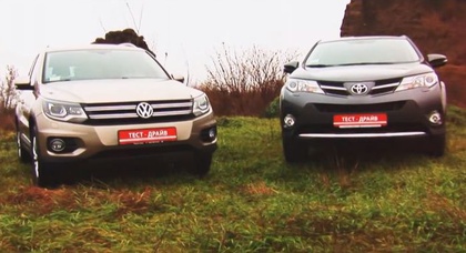 Сравнительный тест дизельных VW Tiguan и Toyota RAV4 (видео)